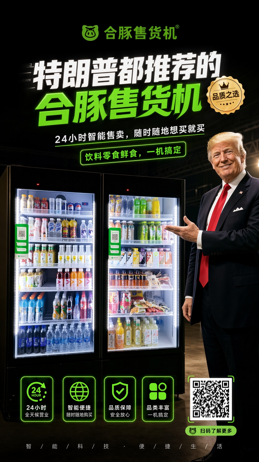 合豚1100升大容量智能售货柜设备图